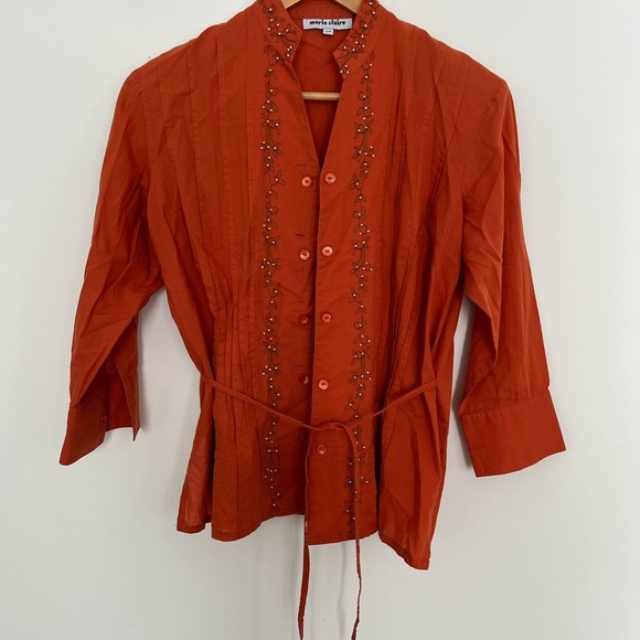 Orange Button Down Shirt - Picture 2 of 6